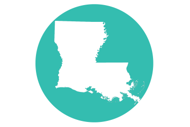 Shape of the state of Louisiana
